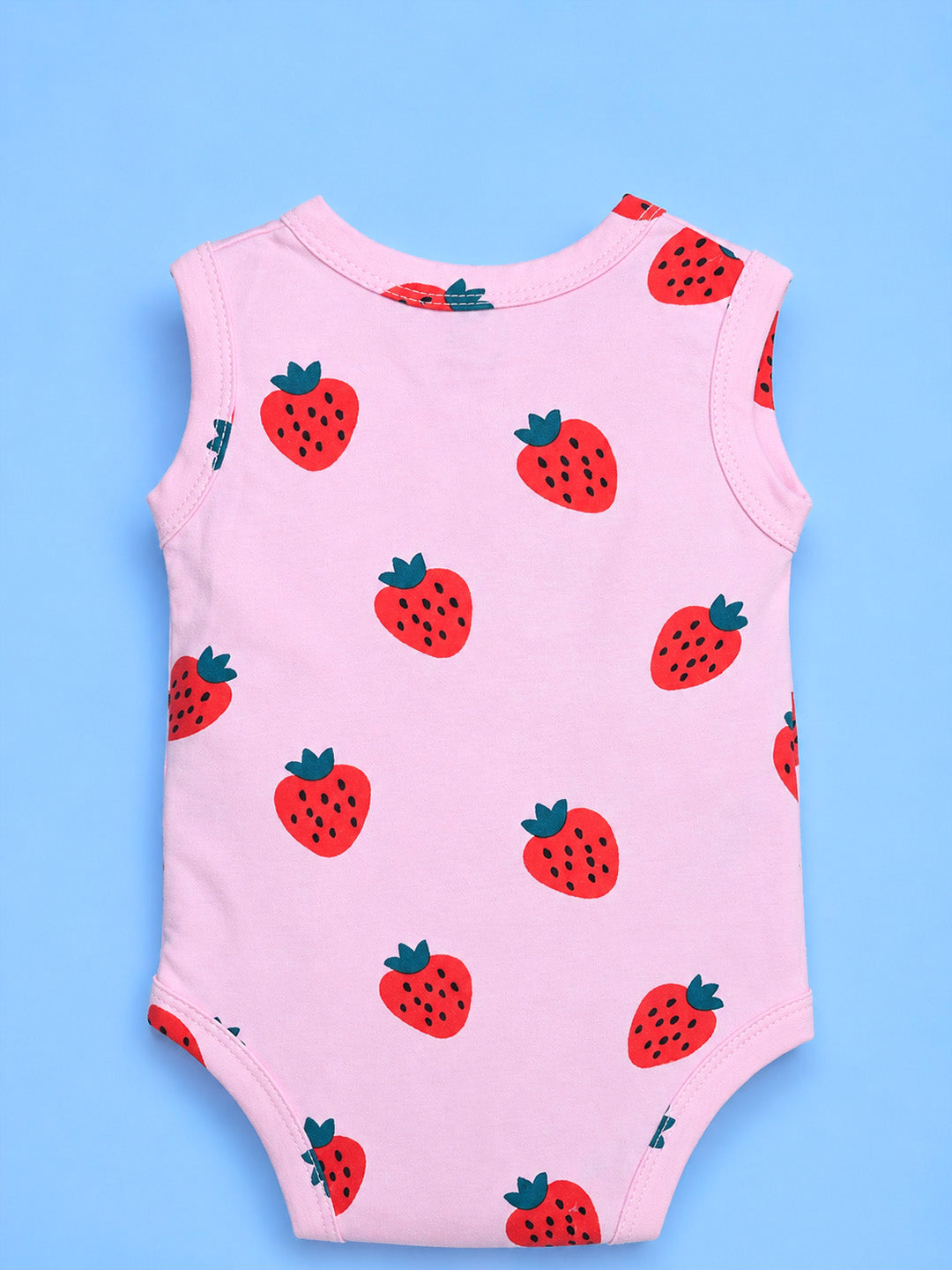 Sleeve Less Onesie Side Snap - Strawberry Print