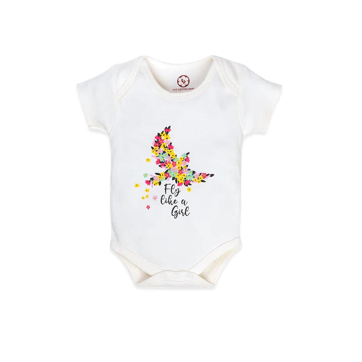 Onesie Half Sleeve - Side snap / Kimono style - Fly Like a Girl