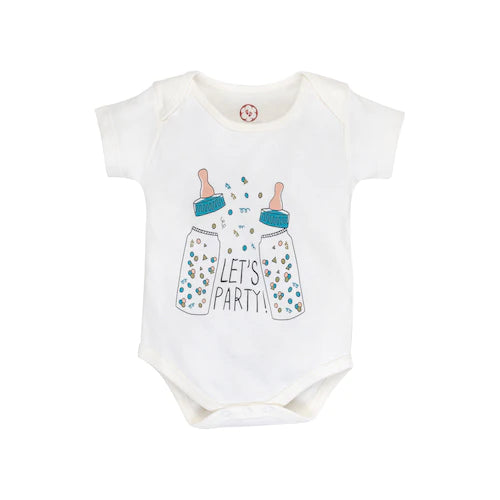 Onesie Half Sleeve - Side snap / Kimono style - Lets Party