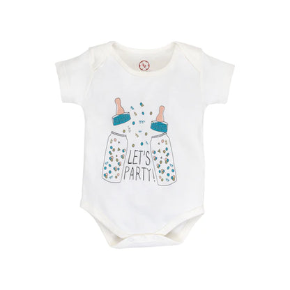 Onesie Half Sleeve - Side snap / Kimono style - Lets Party