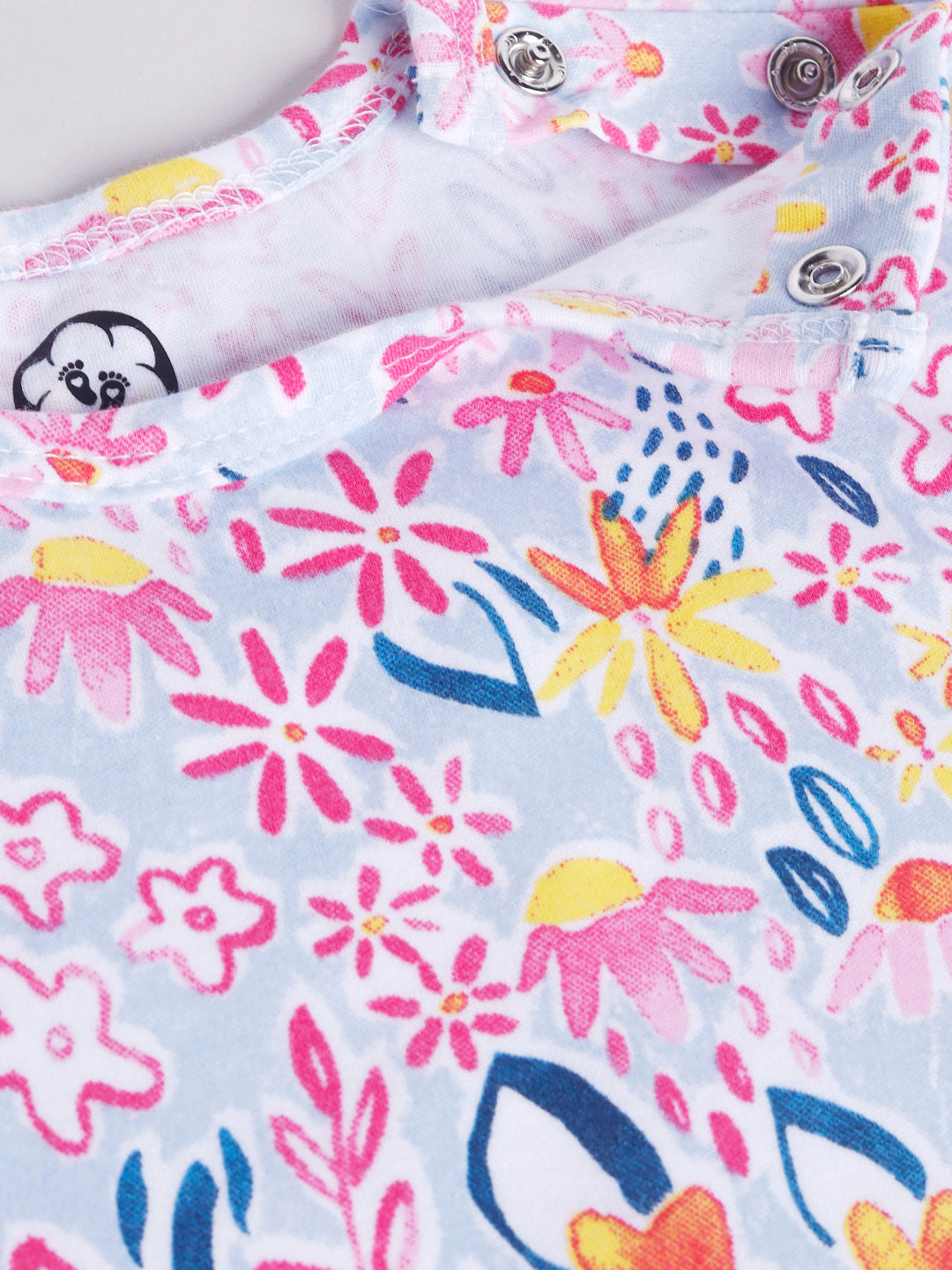 Flower Print Half Sleeve Half Leg Romper