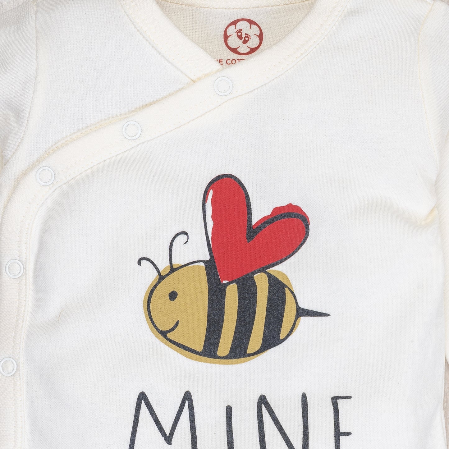 Onesie Full Sleeve - Side snap/Kimono style - Be Mine
