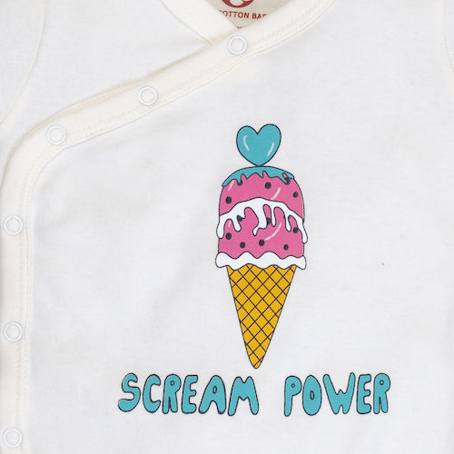 Onesie Half Sleeve - Side snap / Kimono style - Ice Cream
