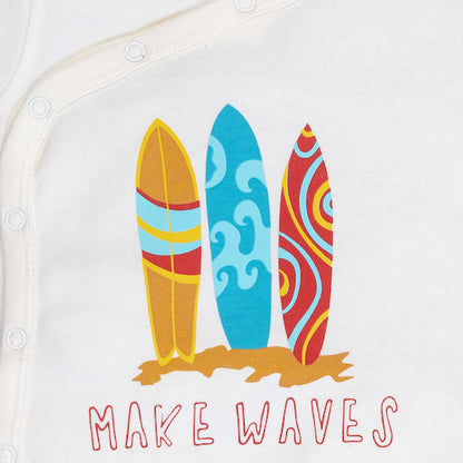Onesie Half Sleeve - Side snap / Kimono style - Make Wave