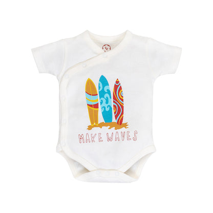 Onesie Half Sleeve - Side snap / Kimono style - Make Wave