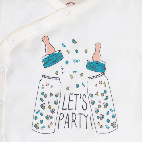 Onesie Half Sleeve - Side snap / Kimono style - Lets Party