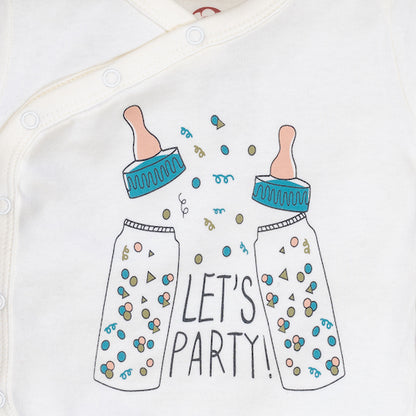 Onesie Half Sleeve - Side snap / Kimono style - Lets Party